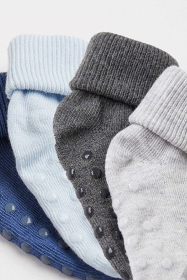 MEM SOCKS 12-Pack Organic Cotton Non-Slip Baby/Child Socks