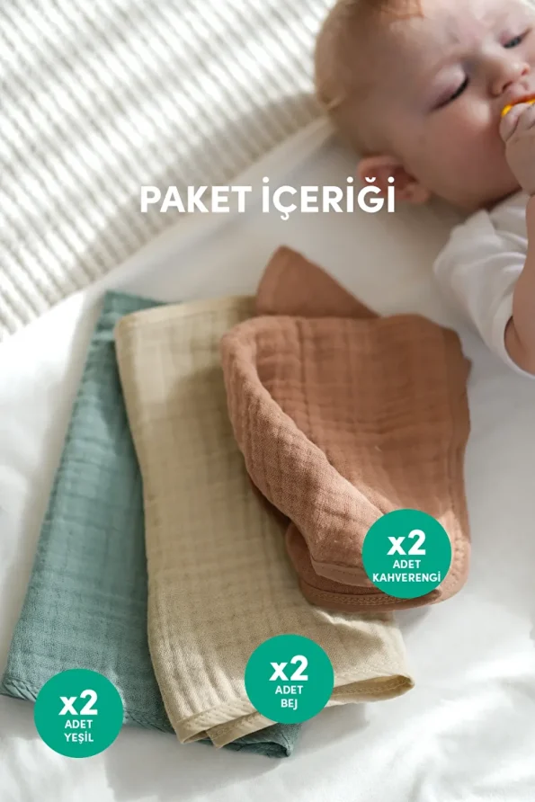 Minuche 6-Pack Muslin Baby Cloths 25X50 cm - Ultra Soft 100% Cotton Muslin
