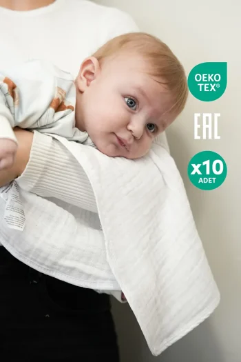 Minuche Set of 10 Muslin Baby Cloths 25X50 cm - Ultra Soft 100% Cotton
