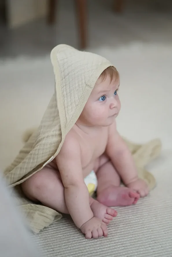 Minuche 100% Muslin Cotton Baby Bath Towels - Set of 2