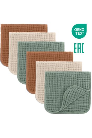 Minuche 6-Pack Muslin Baby Cloths 25X50 cm - Ultra Soft 100% Cotton Muslin