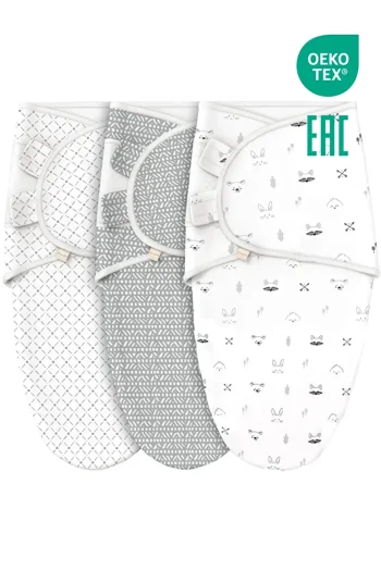 Minuche 100% Cotton Set of 3 Baby Swaddles and Sleep Sacks