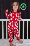 Lilabio 100% Cotton Christmas Themed Santa Print Red Romper