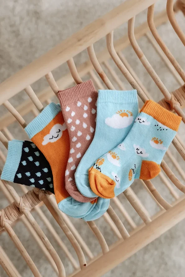 Lilabio Cloud Patterned 5-Pack Ankle Socks
