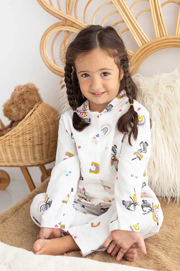 Lilabio 100% Cotton Flannel Girls Pajama Set