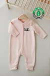 Lilabio Long Sleeve Embroidered Waffle Fabric Baby Onesie