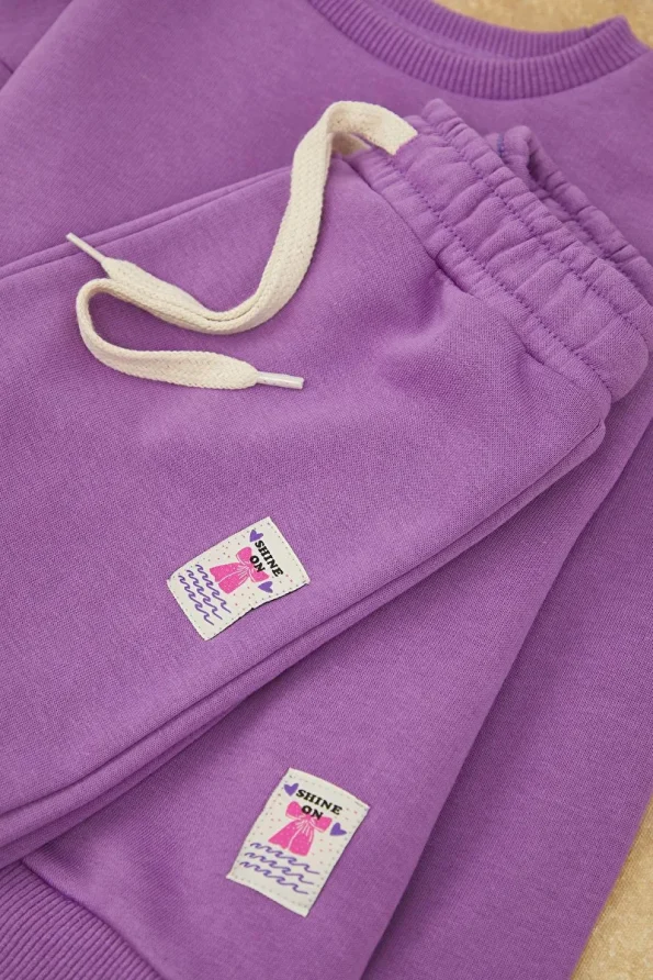 Trendyolmilla Kids Purple Cotton Pullover Set for Girls