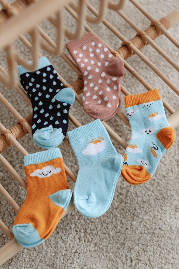 Lilabio Cloud Patterned 5-Pack Ankle Socks