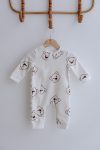 Lilabio Long Sleeve Zippered Baby Overall Bear Pattern