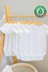 Lilabio 100% Organic Cotton 7-Pack White Short Sleeve Baby Bodysuits