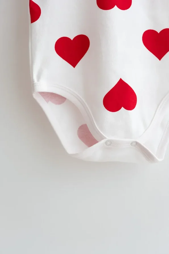 Lilabio Cotton Heart Long Sleeve Baby Bodysuit