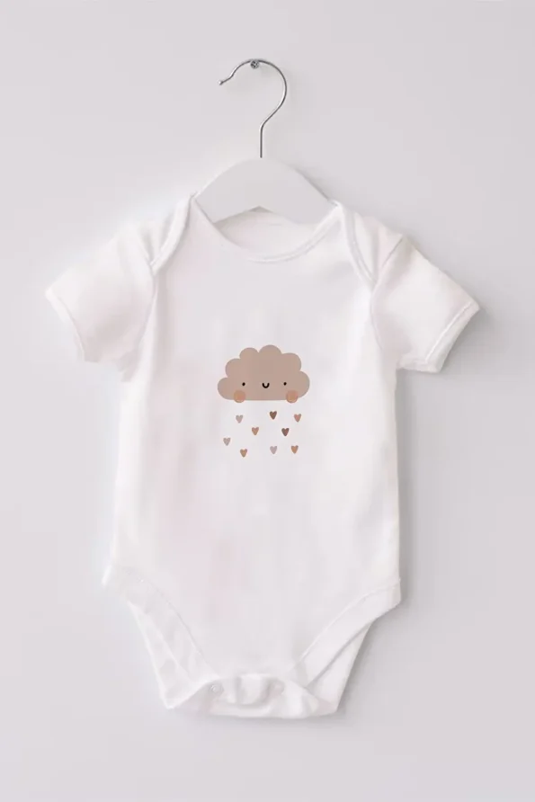 Lilabio 100% Organic Cotton 3-Pack Printed Baby Bodysuit Love