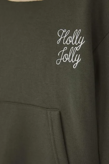 Trendyolmilla Kids Green Cotton Hoodie for Boys