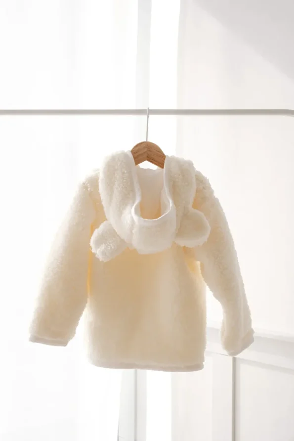 Mother Love Zippered Plush Teddy Hoodie Jacket