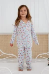 Lilabio Bamboo Fabric Button-Up Girls' Pajama Set