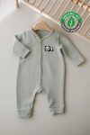 Lilabio Long Sleeve Embroidered Waffle Fabric Baby Romper