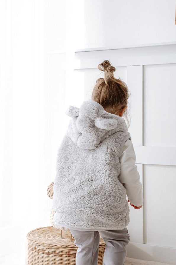 Mother Love Teddy Plush Children's Hooded Vest with 3D Ears