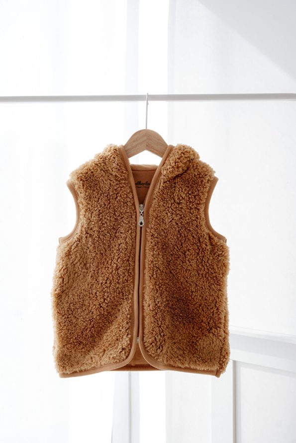 Mother Love Teddy Plush Children's Vest with Hood and 3D Ears