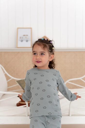Lilabio 100% Cotton Patterned Girls Pajama Set