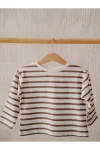 Fluffyboon Premium Kids Striped Sweatshirt - Coffee
