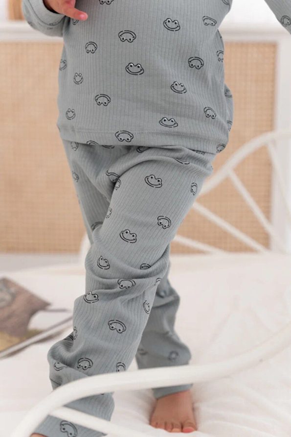 Lilabio 100% Cotton Patterned Girls Pajama Set