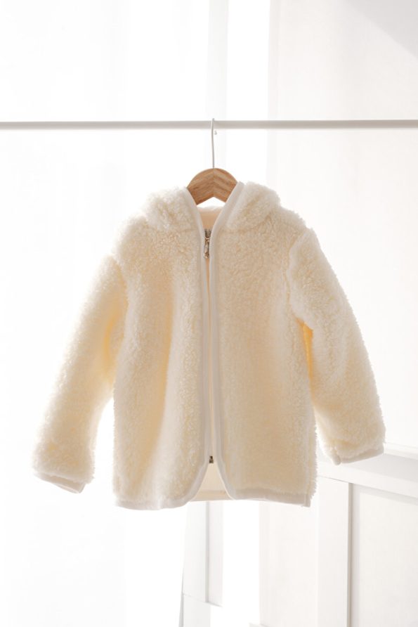 Mother Love Zippered Plush Teddy Hoodie Jacket