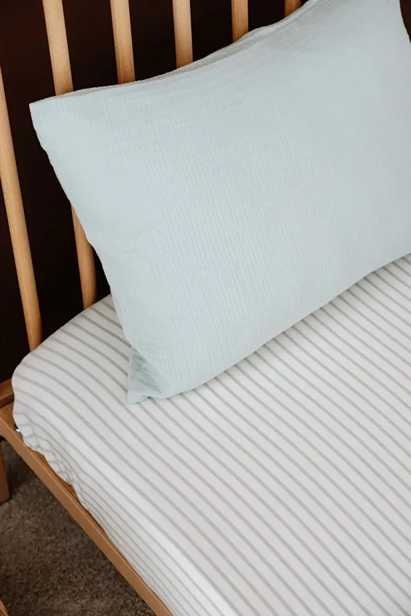 TBA COLLECTION Side Sleeper Muslin Fitted Sheet Set | Line Series - Blue