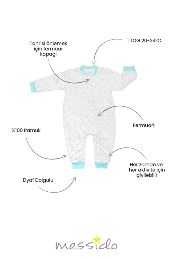 Messido 100% Cotton Sleep Bag for Ages 1-5 Tog 1
