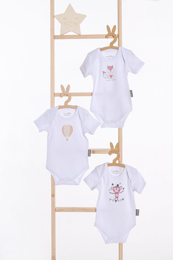 Messido 100% Cotton 3-Pack Baby Bodysuits - Unisex