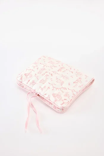 Atelier Babbi Wet Wipe & Fabric Bag - Toile De Jouy / Pink