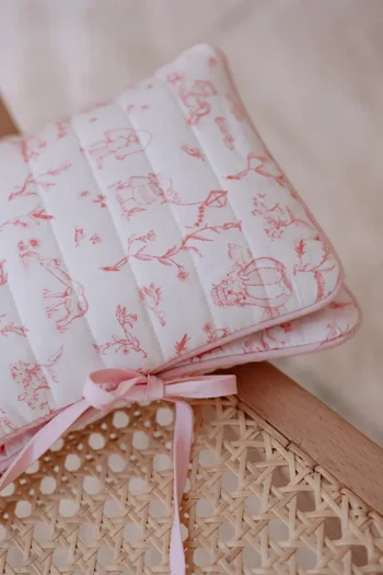 Atelier Babbi Wet Wipe & Fabric Bag - Toile De Jouy / Pink