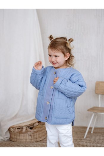 Fluffyboon Quilted Children's Jacket - Denim Blue
