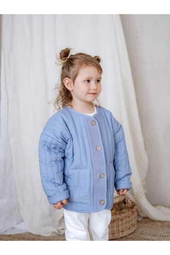 Fluffyboon Quilted Children's Jacket - Denim Blue
