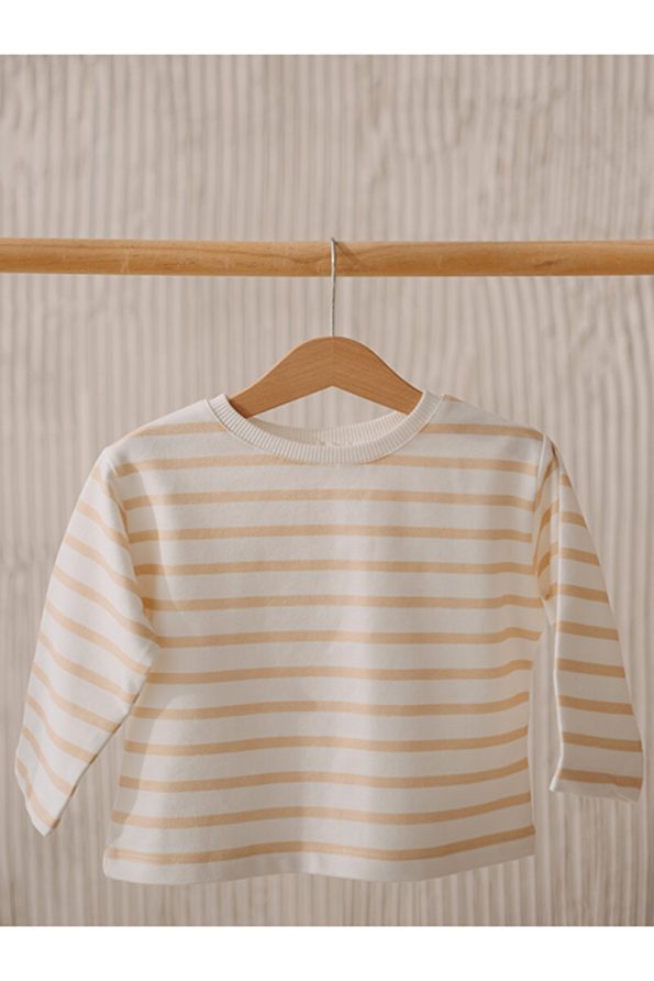 Fluffyboon Premium Kids Striped Sweatshirt - Latte