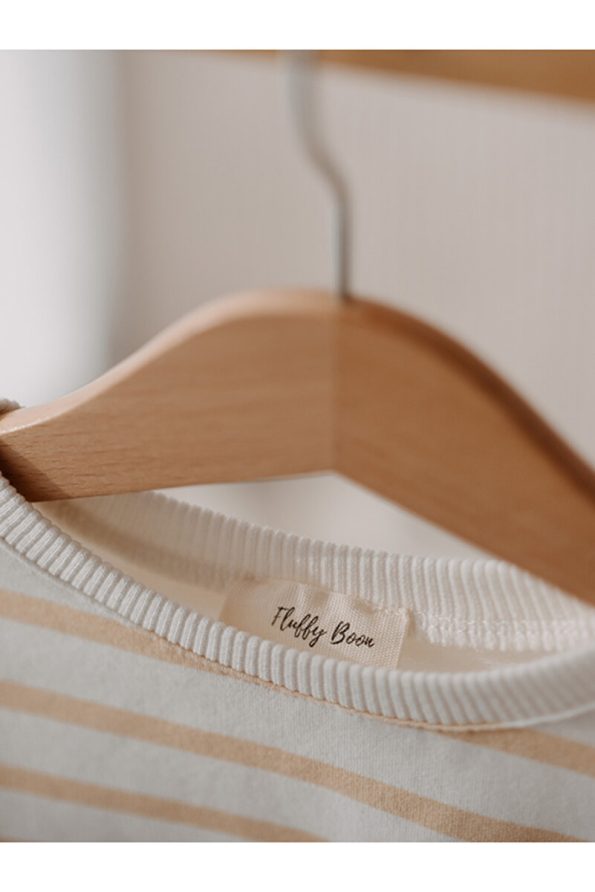 Fluffyboon Premium Kids Striped Sweatshirt - Latte