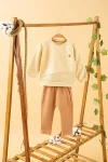 Trendy Baby and Kids Brown Cotton Sweatshirt and Pants Set