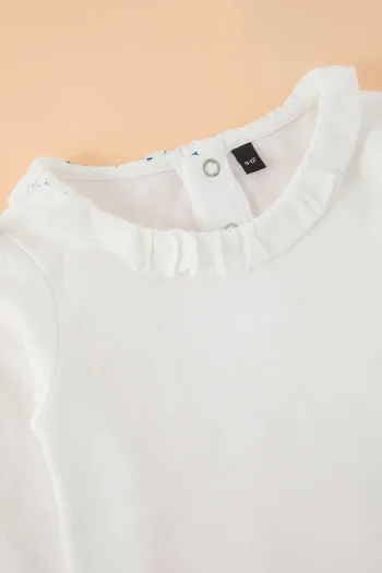 Trendyolmilla Kids Cream Ruffled Long Sleeve Bodysuit for Girls