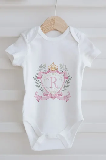 Tuğba Swan 3-Pack Baby Bodysuit - Pink Royal Series - R Letter