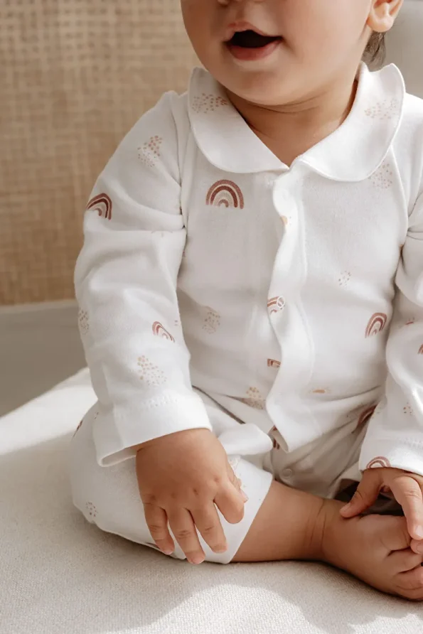 TBA COLLECTION Interlock Baby Romper | Boho Rainbow