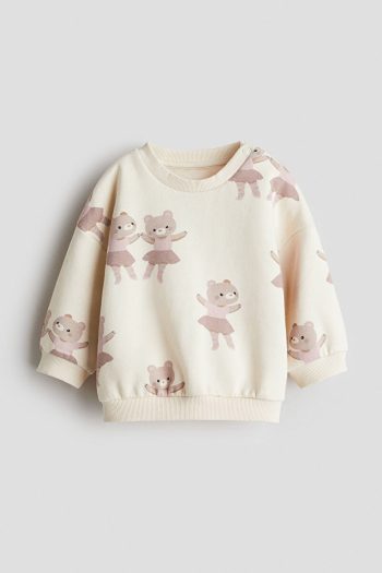 H&M Printed Fleece-Lined Sweatshirt