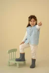 Kirazkids Blue Patterned Plush Baby Vest