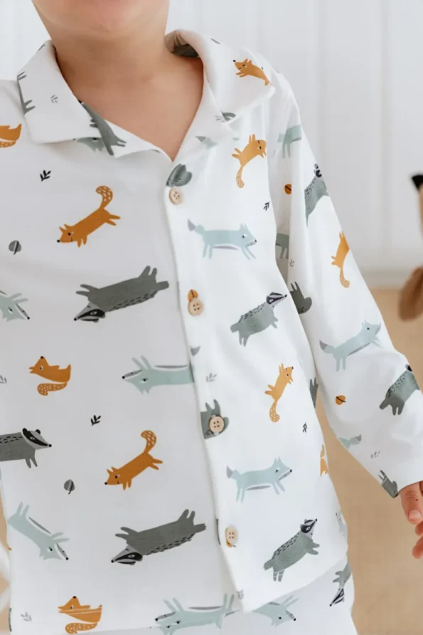 Lilabio Bamboo Fabric Front Button Boys Pajama Set