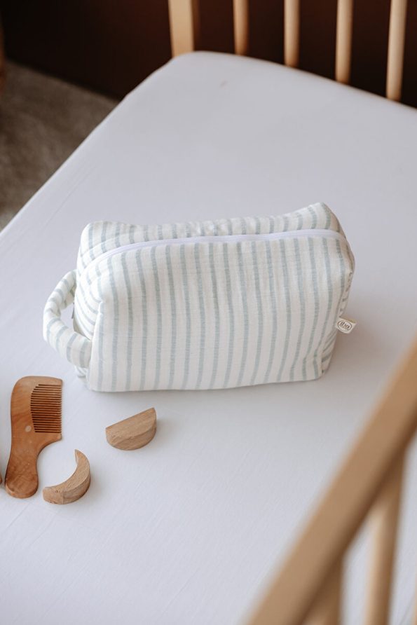 TBA COLLECTION Muslin Baby Care Bag | Line Series - Blue
