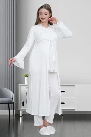 Mecit Maternity Pajama Set with Robe