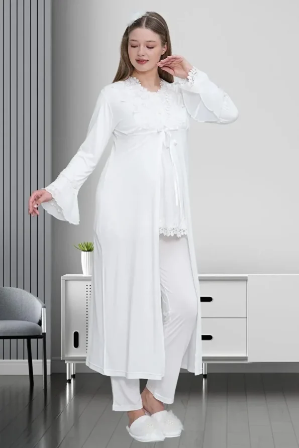 Mecit Maternity Pajama Set with Robe