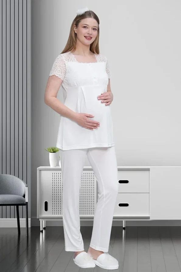 Mecit Maternity Pajama Set with Robe