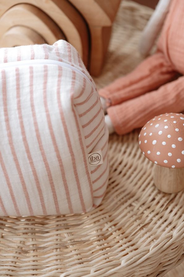 TBA COLLECTION Muslin Baby Diaper Bag | Line Series - Coral