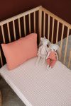 TBA COLLECTION Side Crib Muslin Fitted Sheet Set | Line Series - Coral