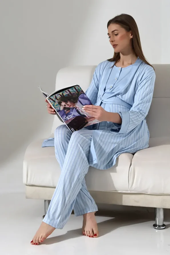 LikapaShop 3-Piece Maternity Pajama Set