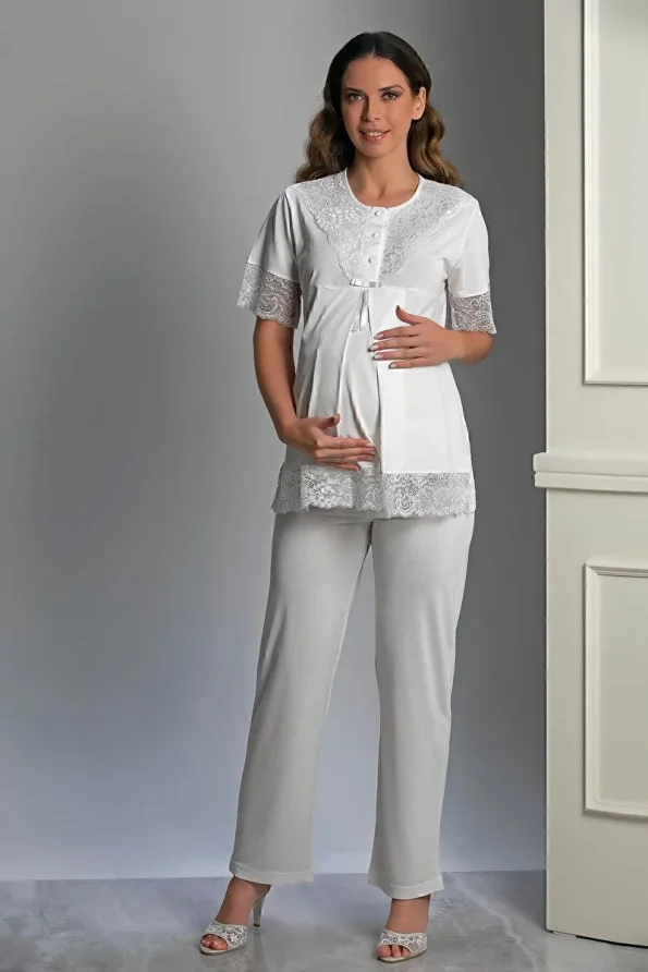 Nehirsel 3022 Special Design Maternity Pajama Set 3-Piece